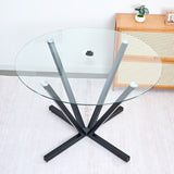 Glass Dining Table Black 48"