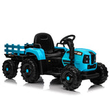 Ride on Tractor with Trailer,24V 400W Powered Electric Tractor Toy w/Remote Cont