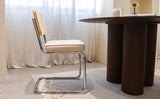 Set of 2 Fabric Dining Chair Champagne