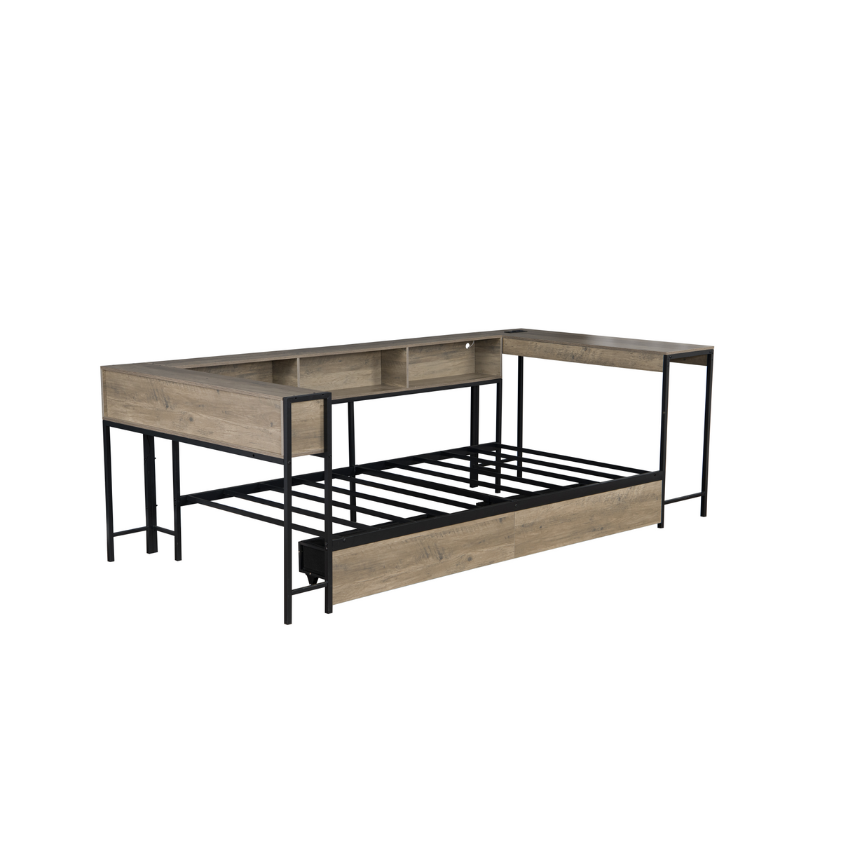Twin Engineered Wood Bed Frame Grey