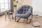 Outdoor Rattan Rocking Chair, Padded Cushion Rocker Recliner Chair Outdoor