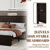 Queen Pine Platform Bed Brown