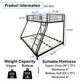 Full Metal Bunk Bed Black