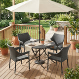 Mirage Grey PE Wicker Stacking Armchair Set of 4