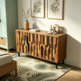 47.24" Modern Accent Sideboard Cabinet Wood Pattern