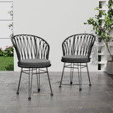 Tavon Gray Chair Set with 2 Cushions