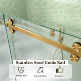 56-60"W x 72"H Frameless Sliding Shower Door Enclosure