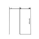 Frameless Shower Door 56-60" W x 76" H Tempered Glass