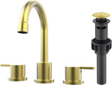 Brushed Gold 8" Widespread 3-Hole Bathroom Sink Faucet 360°