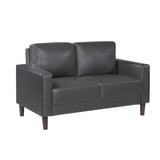 Dark Gray Faux Leather Loveseat Cushion Back