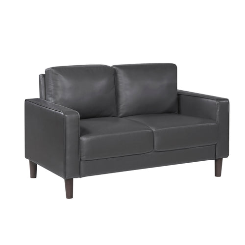 Dark Gray Faux Leather Loveseat Cushion Back