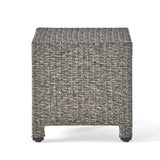 Black Rattan Cube Side Table 18 Inch Accent