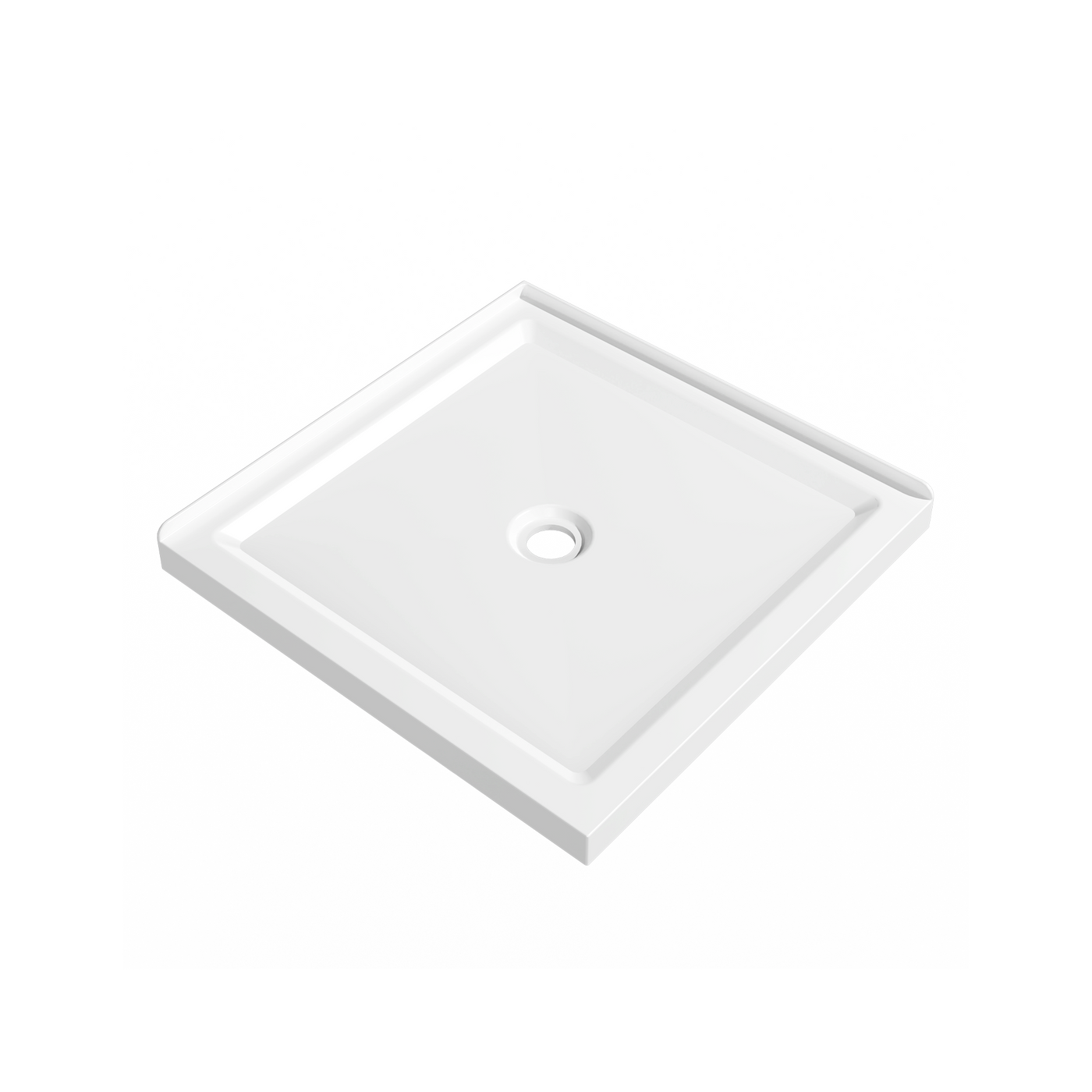 36x36 Anti-Slip Acrylic Double Threshold Shower Base White