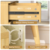 Dresser Boho Fluted Natural Wood 9-Drawer 63in