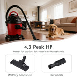 Wet Dry Vac, 5 Gallon, 4.3 Peak HP, 3 in 1 Shop Vacuum with Blowing Function