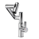 Chrome Bathroom Sink Faucet 360° Rotary Spray Temperature Display
