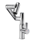 Chrome Bathroom Sink Faucet 360° Rotary Spray Temperature Display
