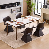 Metal Accent Chair Swivel Dark Brown