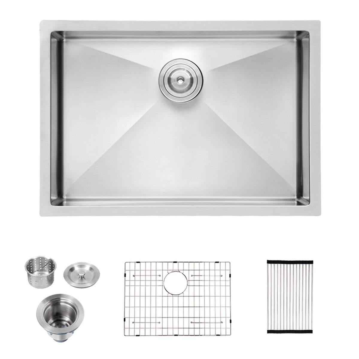 28 Inch Undermount Stainless Steel Kitchen Sink with Brushed Nickel Finish - 16