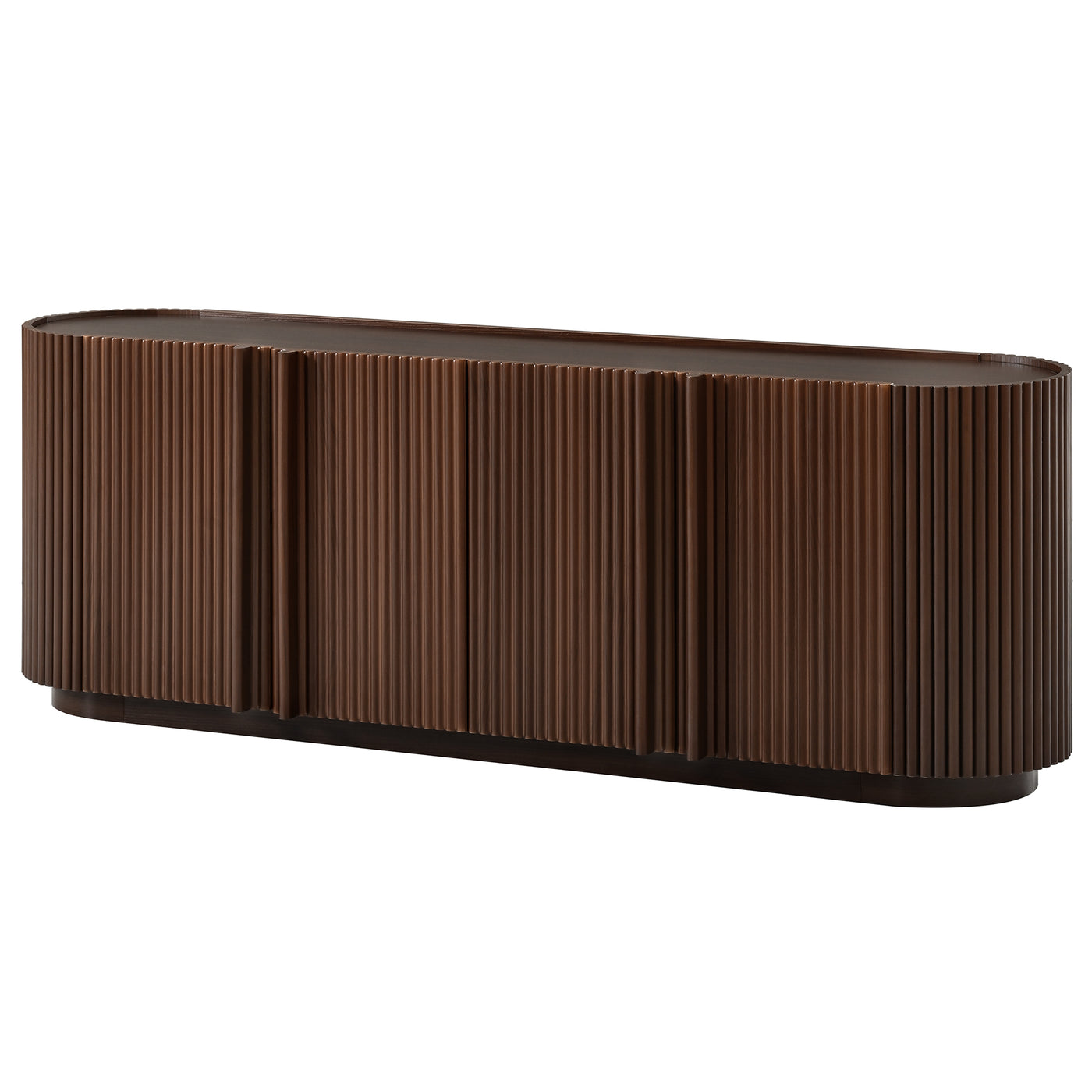 Mid Century Walnut TV Stand with Tambour Door up to 70