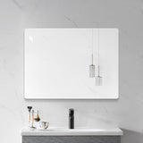 Modern Frameless Bathroom Mirror, 36 x 30 Inch Rectangular Vanity Mirror