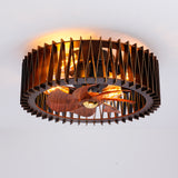 20" Modern Flush Mount Fan Light, Ceiling Fans