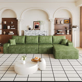 Fabric Chaise Sofa Green