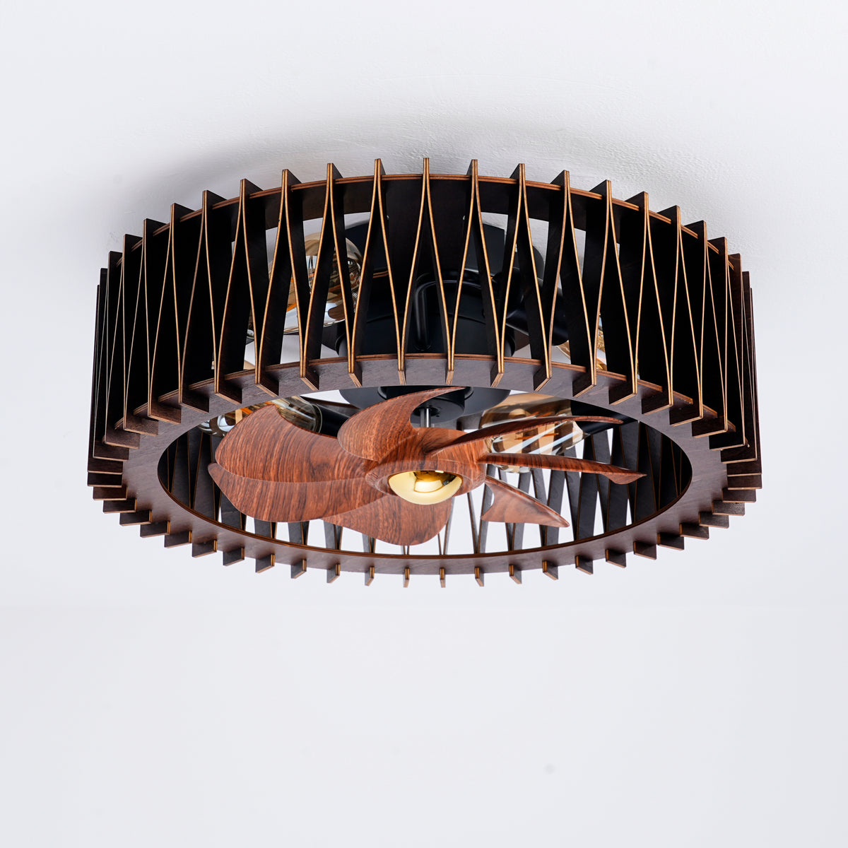 20" Modern Flush Mount Fan Light, Ceiling Fans
