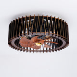 20" Modern Flush Mount Fan Light, Ceiling Fans