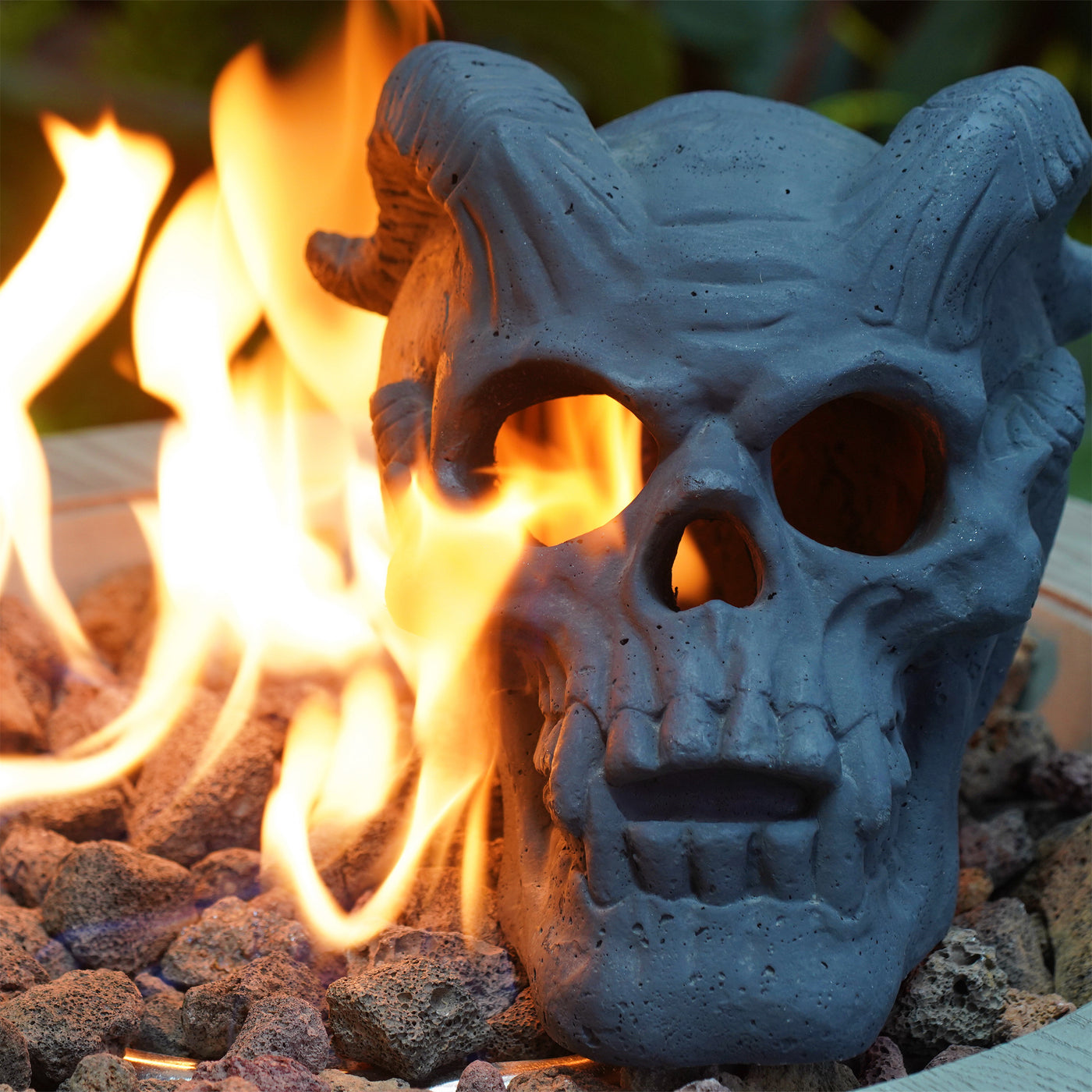 Fireproof Skull Fire Pit Gas Log for Fireplace Wood Stove
