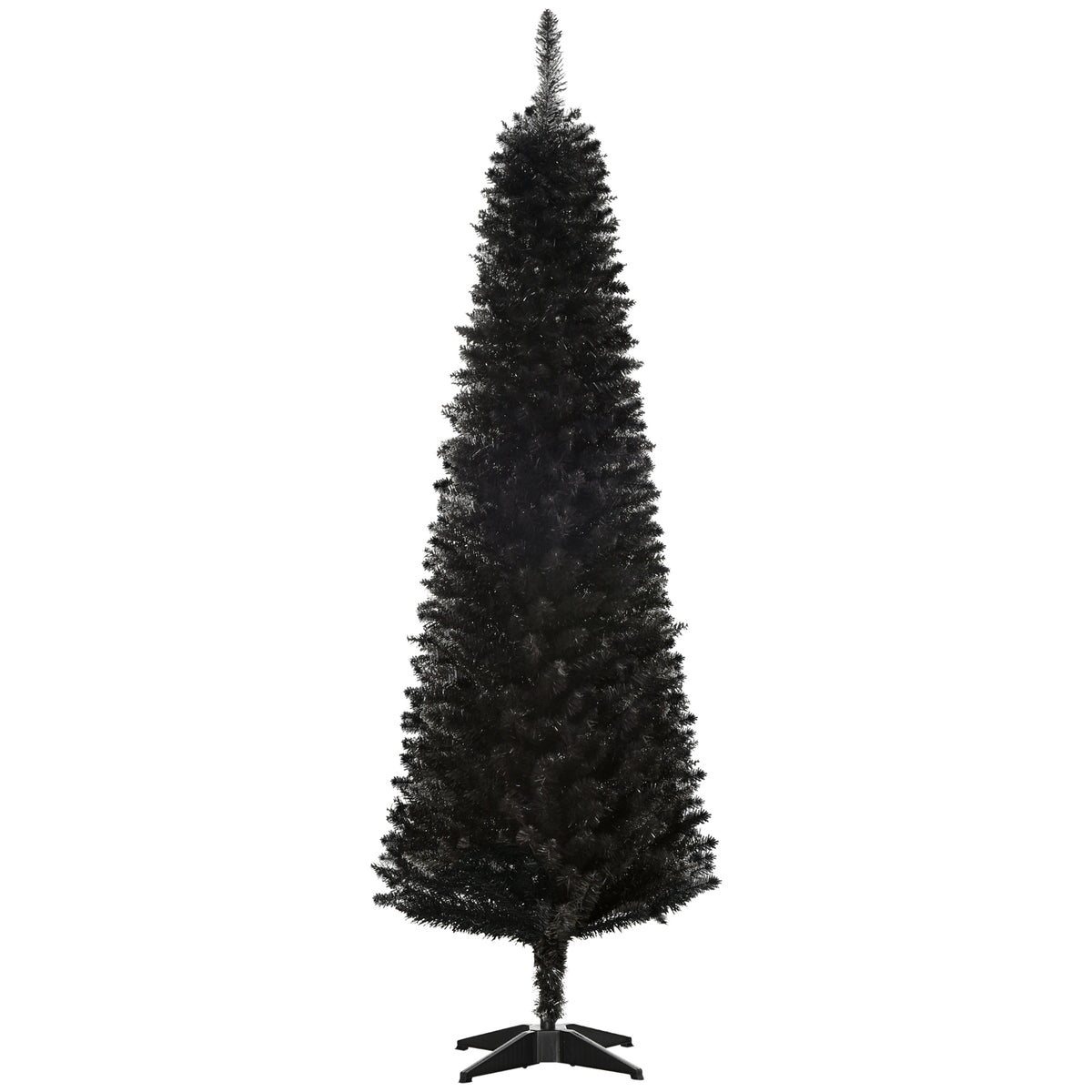 HOMCOM 6' Artificial Pencil Christmas Tree, Slim Xmas Tree with 390 Realistic Br