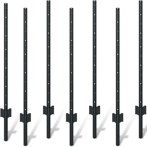 4-Foot No-Dig U-Shaped Metal Garden Fence Posts 6-Piece