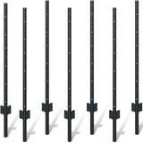 10-Piece 4-Foot Black U-Shaped Metal Garden Fence Posts