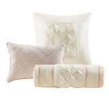 Comforter Set - Pleated Tufted - 100% Polyester - Full 7-Piece