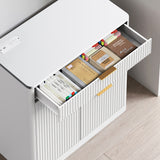 Freestanding Office File Cabinet with Built-in Tabletop Charging Station, Large