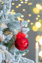 Glass Christmas Ball Ornaments 3.9" Set of 6 Holiday Decor