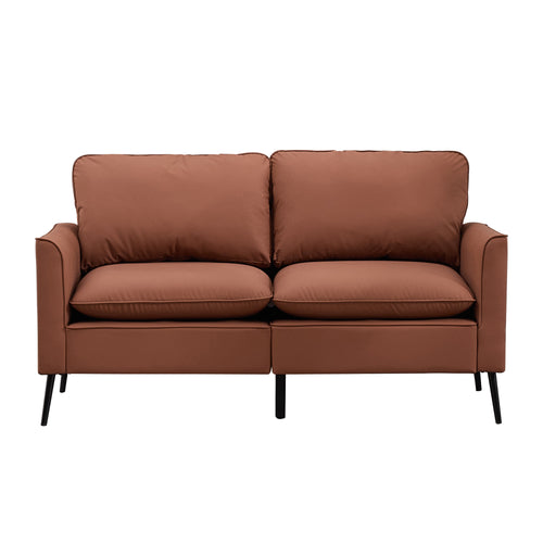 Brown Faux Leather Accent Chair 55.91" x 31.90" x 26.80