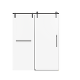 Frameless Single Sliding Shower Door Matte Black 56-60W x 76H