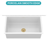 32"x19"x10" Undermount Single Bowl Fireclay Kitchen Sink