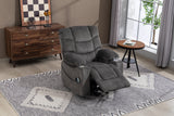 Velvet Recliner Power with Massage Grey
