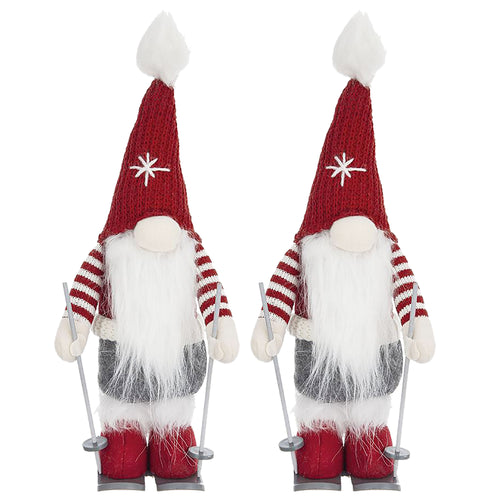 Christmas Gnome Decorations, Set of 2 Holiday Table Ornaments