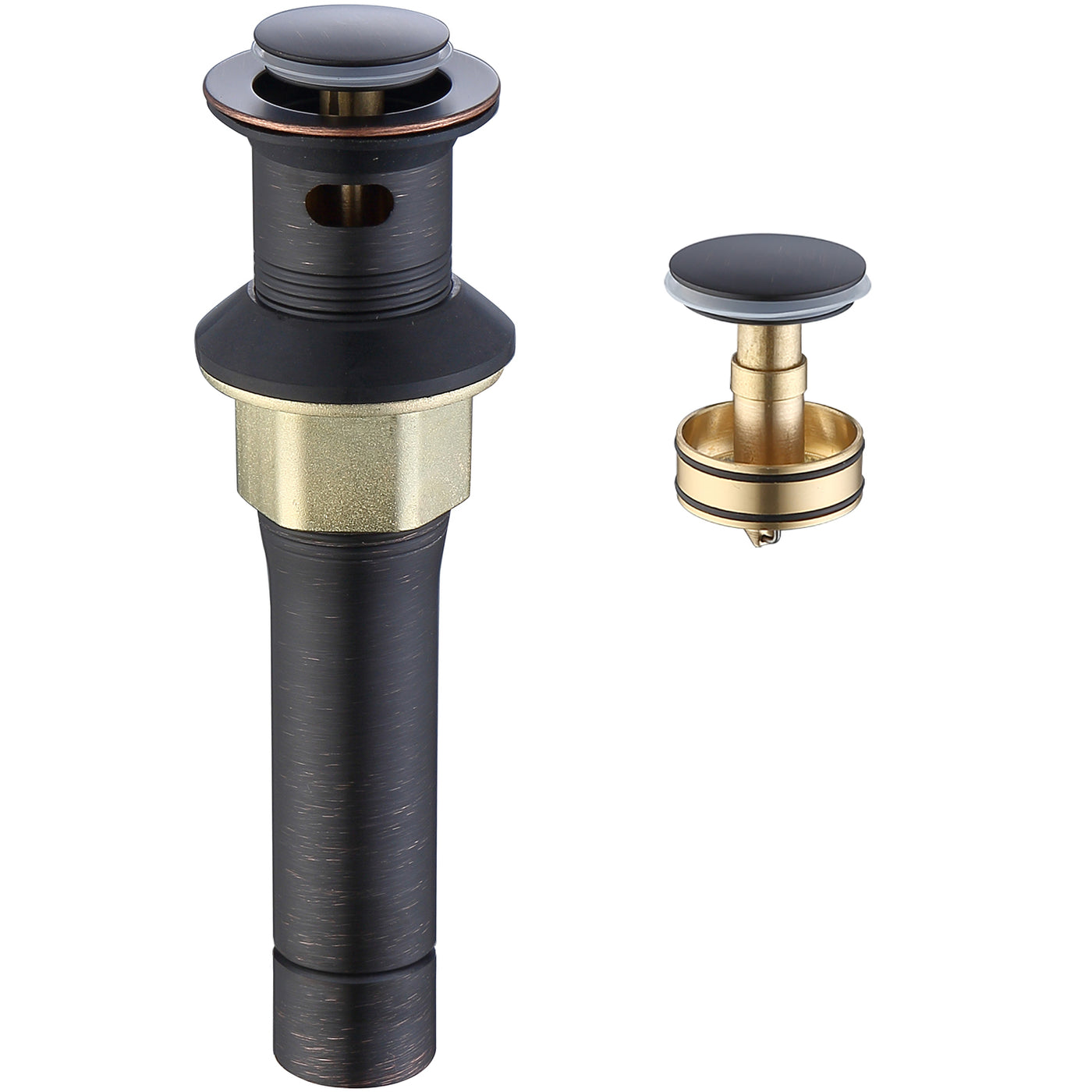 Pop-Up Drain Stainless Steel Oil Rubbed Bronze Vessel Sink