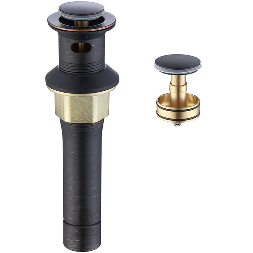 Pop-Up Drain Stainless Steel Oil Rubbed Bronze Vessel Sink