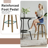 Set of 2 Fabric Bar Stool Swivel Blue