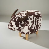 Fabric Ottoman Brown/White