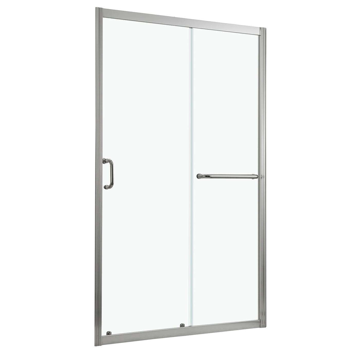 48" x 72" Single Sliding Bypass Shower Enclosure Brushed Silver