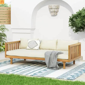 Outdoor Patio Acacia Wood Teak Slat Panel 3-Seater 67.5in