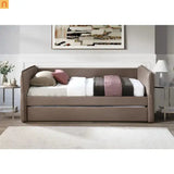 Bed Frame Daybed Polyester Mocha Twin Over Twin Trundle