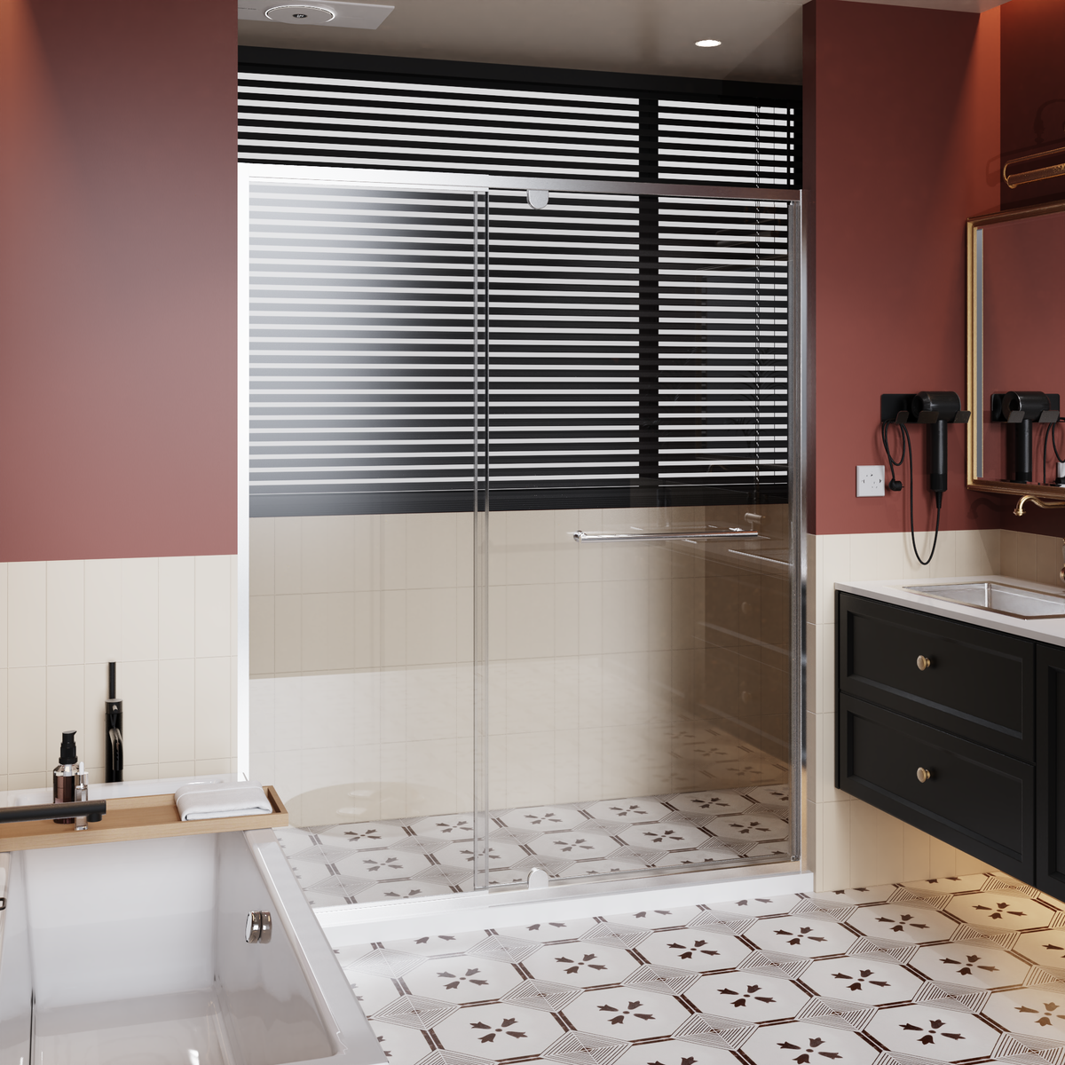 56-60.in W x 72.in H Pivot Shower Door
