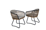 Outdoor Patio Furniture Set of 2 Wicker Beige